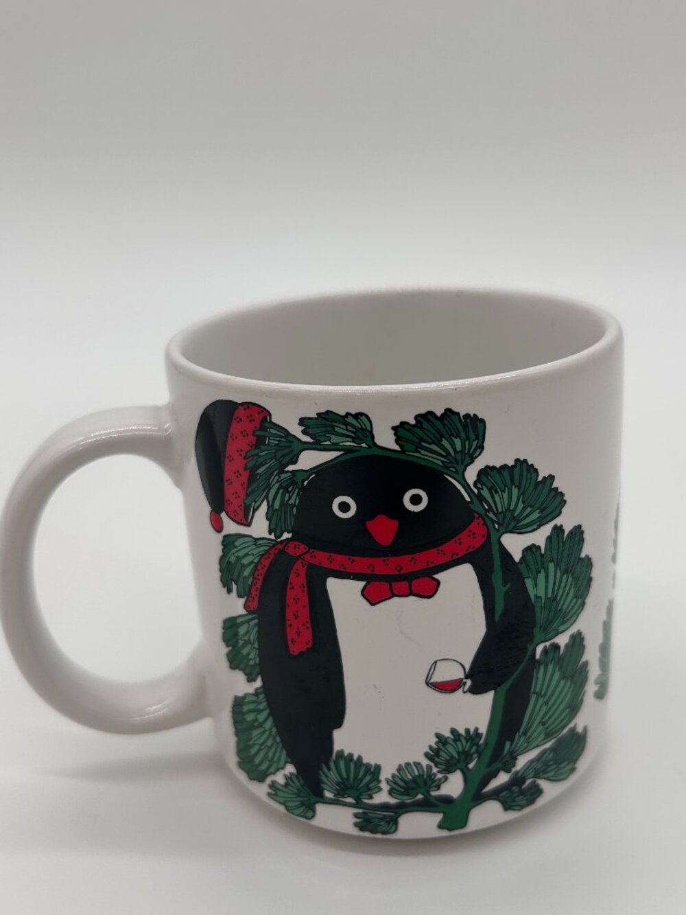 Taylor&Ng Penguin Holiday Mug 1985 Vintage Xmas Winter Coffee Cup Nature Tea Mug